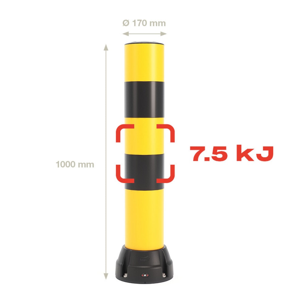 Produktabbildung Nr. 2: BOPLAN® Rammschutzpoller Flex Impact® BO170B, Innen- und Außenbereich, Höhe 1.000 mm, gelb / schwarz
