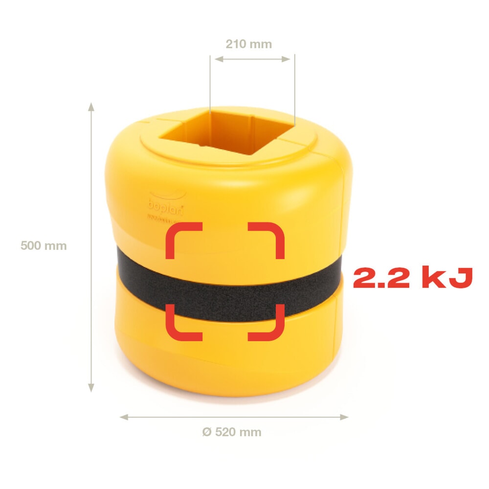 Produktabbildung Nr. 2: BOPLAN® Säulen-Anfahrschutz Flex Impact® KP Protector, Höhe 500 mm, für Säulenmaße (BxT) 200 x 200 mm, gelb