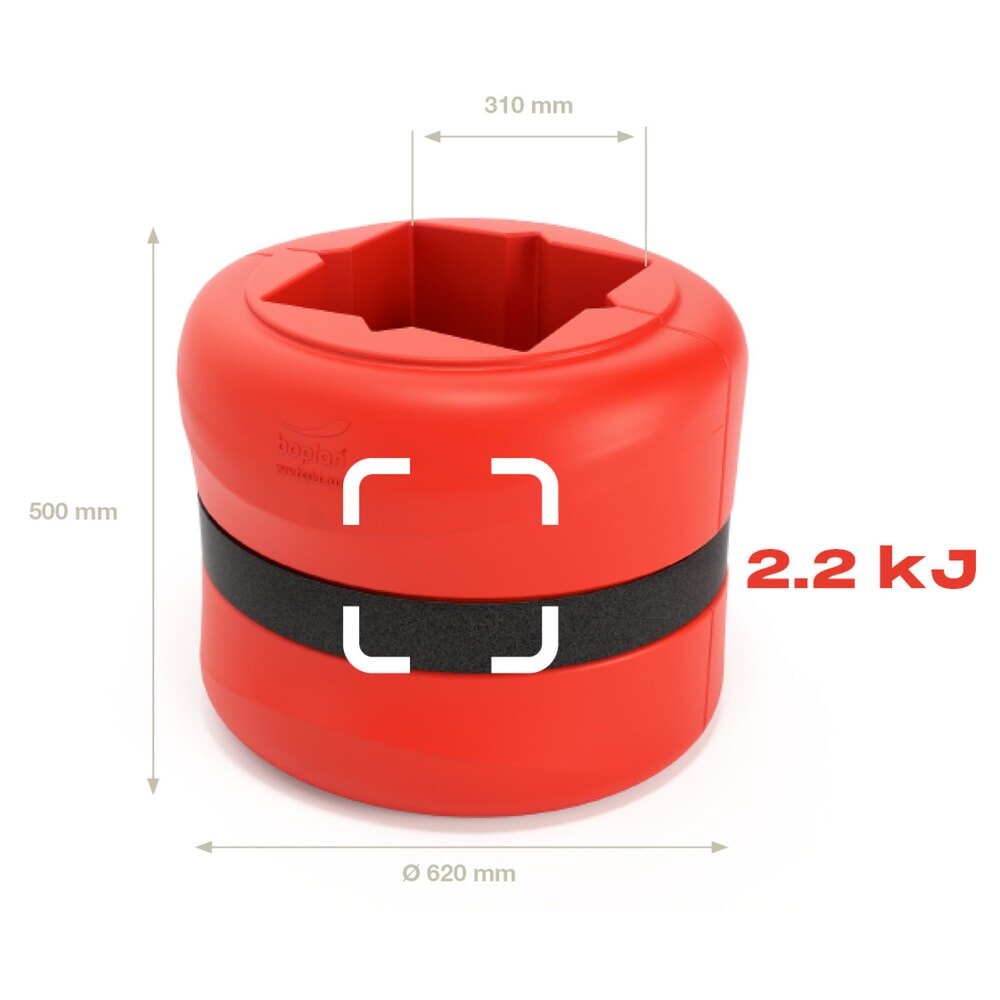 Produktabbildung Nr. 2: BOPLAN® Säulen-Anfahrschutz Flex Impact® KP Protector, Höhe 500 mm, für Säulenmaße (BxT) 300 x 300 mm, rot