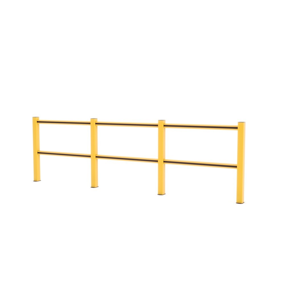 Produktabbildung: BOPLAN® Rammschutzgeländer Flex Impact® HD Light, gelb, Innenbereich, HxL 1.145 x 3.750 mm