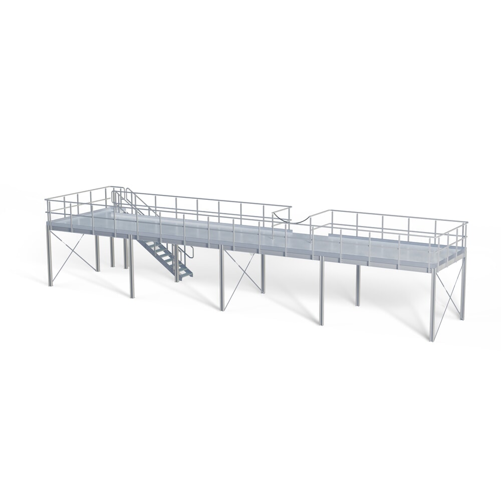 Productafbeelding nr. 9: Bordestrap voor modulair entresolsysteem, uitstap links, lichtgrijs
