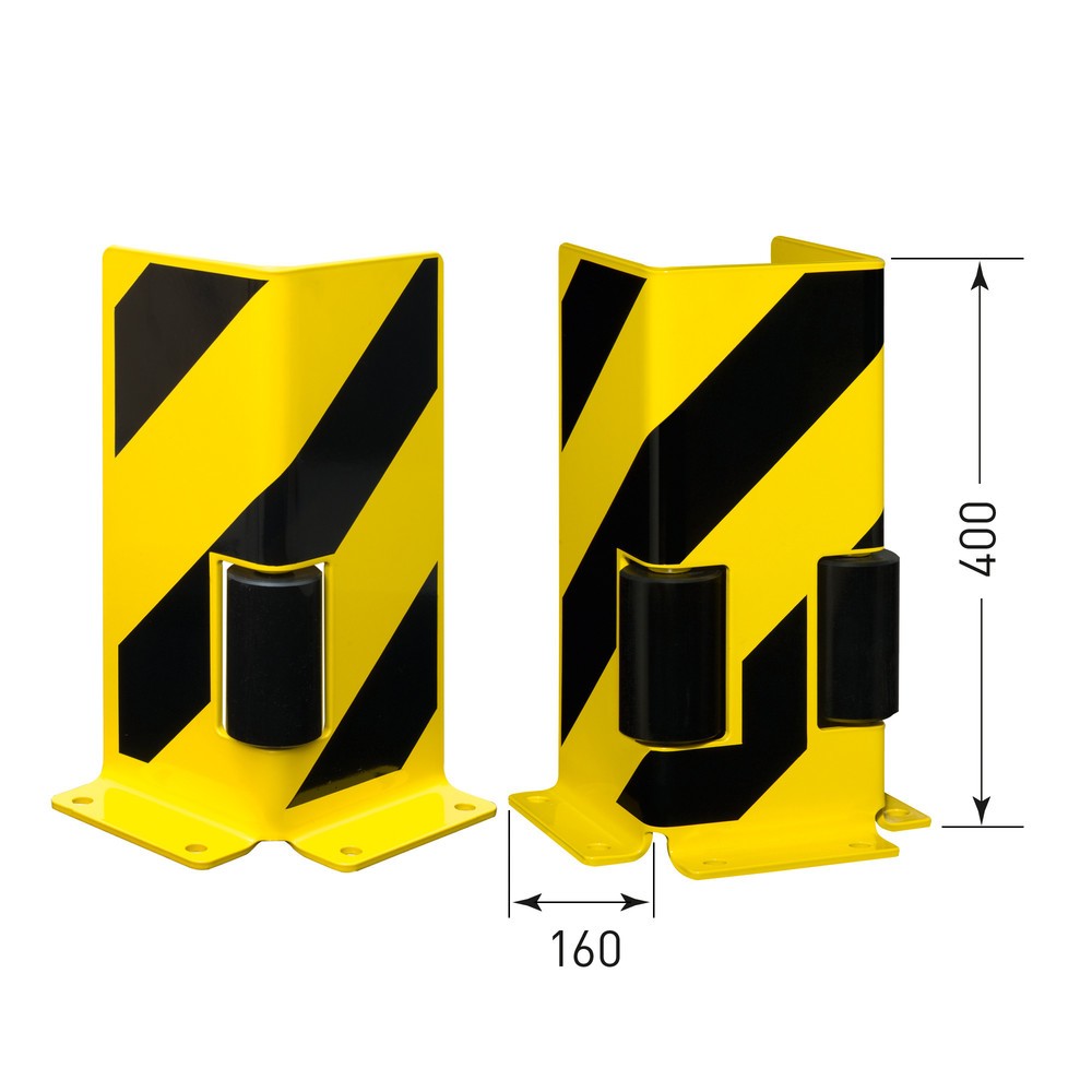 Número de imagen del producto 5: Protección anticolisión con rodillo guía, perfil angular, H x A x F 400 x 160 x 160 mm