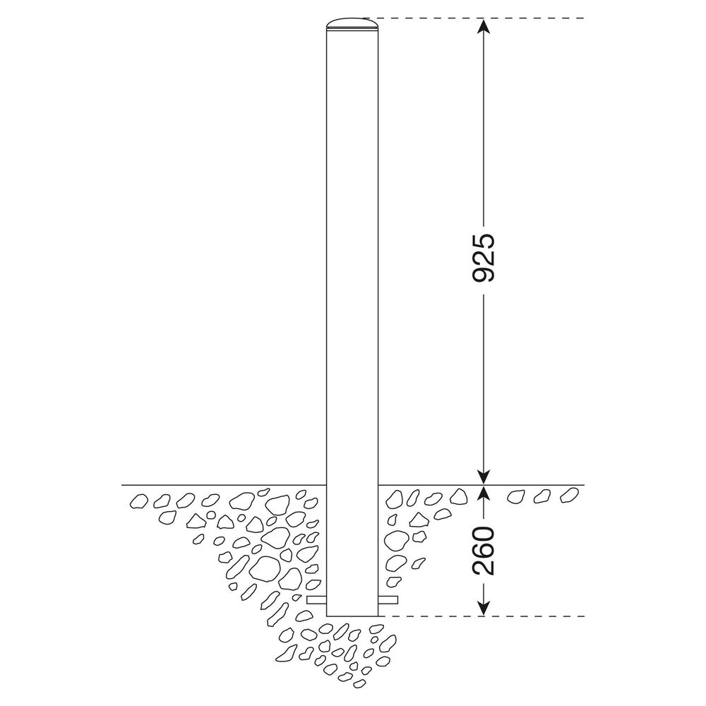 N° de l'image du produit 2 : Borne en acier inoxydable MILANO MORAVIA, à bétonner, H x Ø 925 (+260) x 60 mm