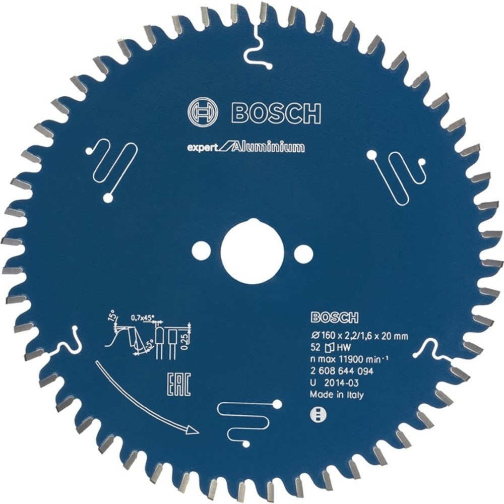 Produktabbildung Nr. 2: BOSCH Kreissägeblatt AD 165mm Z.52 HLTCG Bohr.20mm Schnitt-B.2,6mm HM