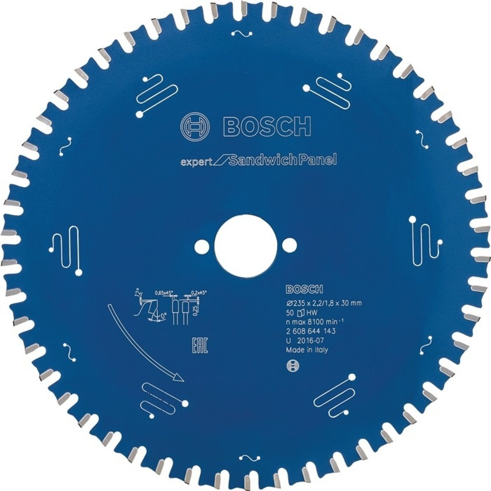 Produktabbildung: BOSCH Kreissägeblatt AD 235mm Z.50 MTCG Bohr.30mm Schnitt-B.2,2mm HM