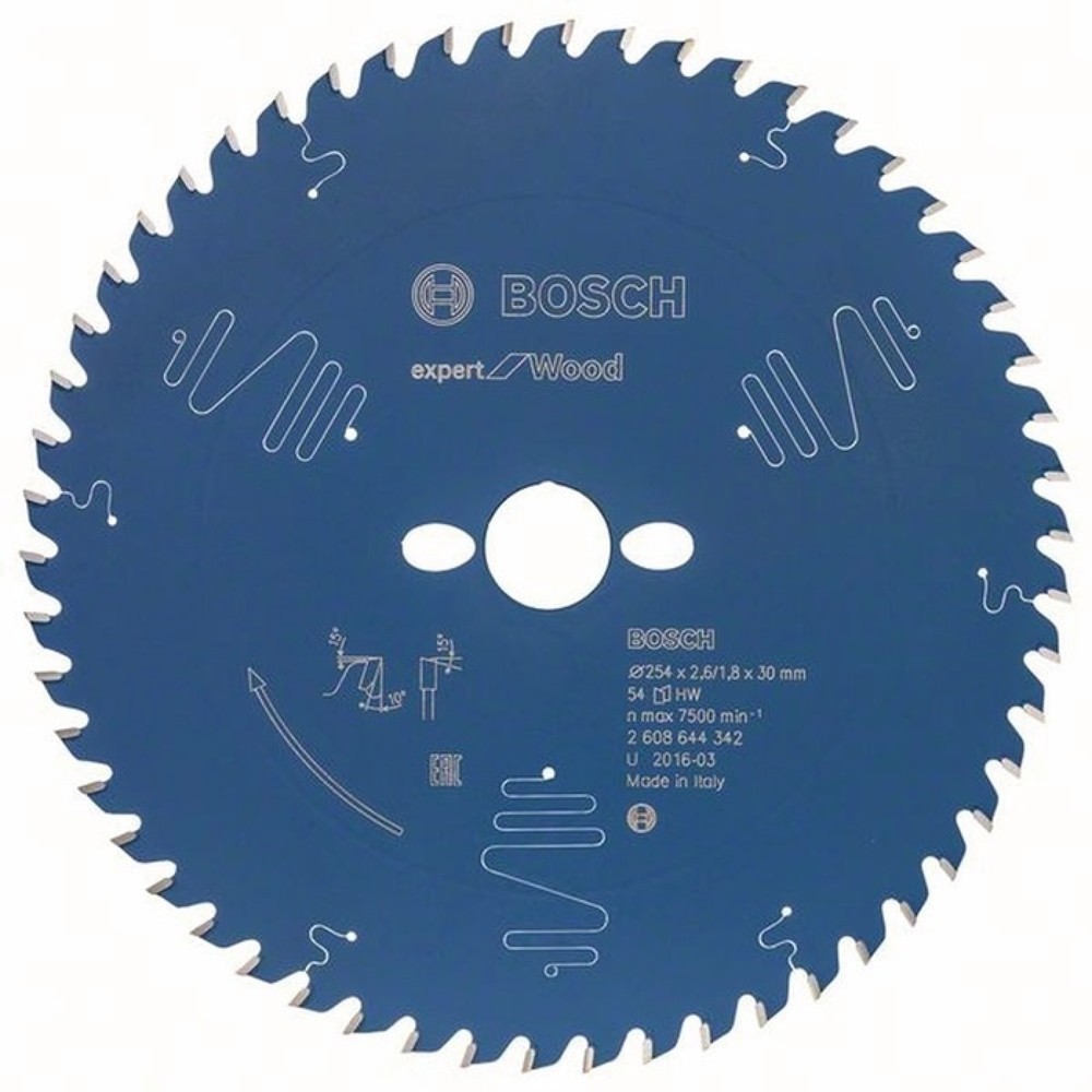 Produktabbildung: BOSCH Kreissägeblatt AD 254mm Z.54 WZ Bohr.30mm Schnitt-B.2,6mm HM