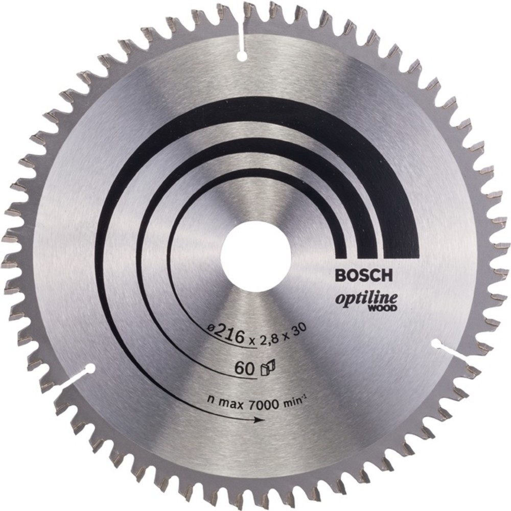 Produktabbildung Nr. 2: BOSCH Kreissägeblatt AD 216mm Z.60 WZ/N Bohr.30mm Schnitt-B.2,8mm HM