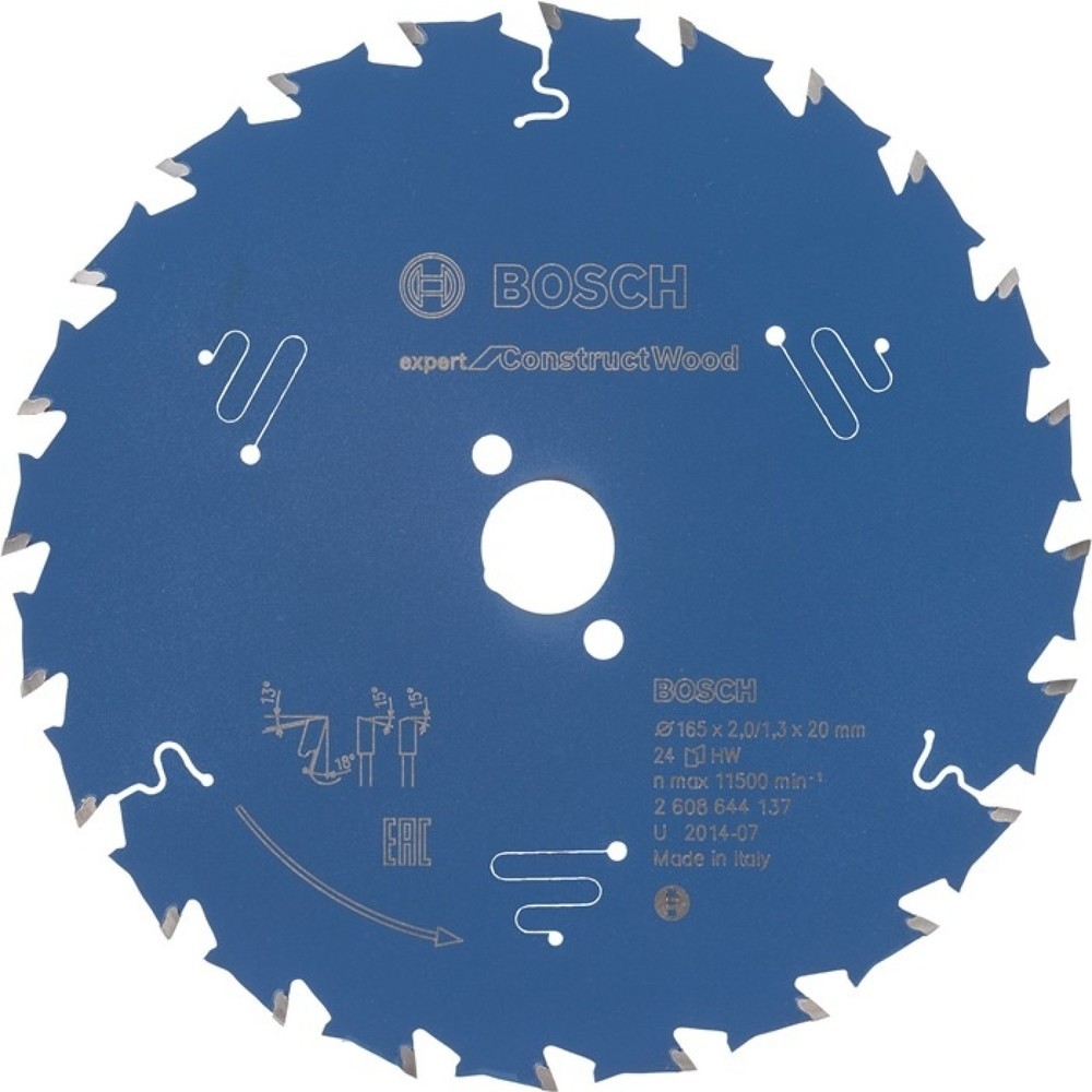 Produktabbildung: BOSCH Kreissägeblatt AD 190mm Z.24 WZ Bohr.30mm Schnitt-B.2mm HM