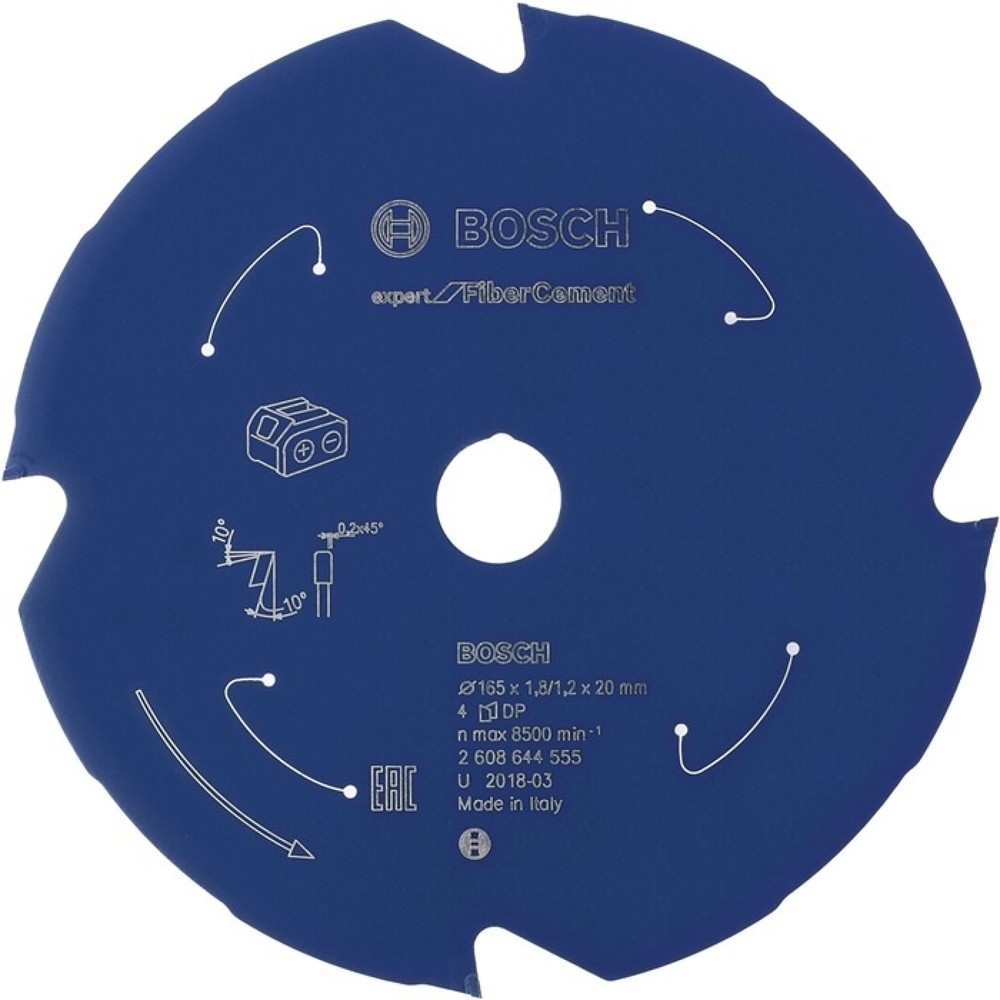 Produktabbildung: BOSCH Kreissägeblatt AD 165mm Z.4 TCG Bohr.20mm Schnitt-B.1,8mm HM