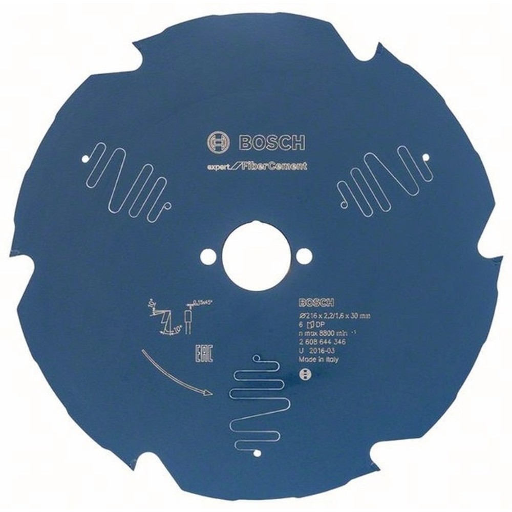 Produktabbildung: BOSCH Kreissägeblatt AD 216mm Z.6 TCG Bohr.30mm Schnitt-B.2,2mm HM