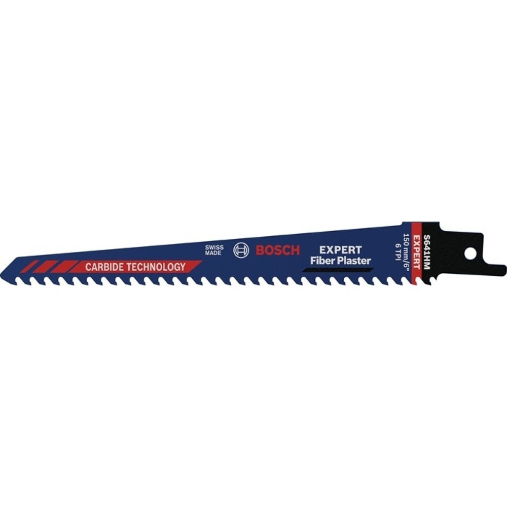 Produktabbildung: BOSCH Säbelsägeblatt Expert Fiber Plaster S 641 HM, 4,3 mm, Länge 150 mm Breite 19 mm, 1 Stück / Karte, S-Schaft