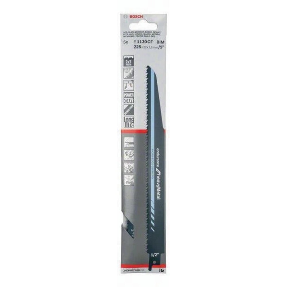 Säbelsägeblatt S 1130 CF L.225mm B.22mm TPI 8+10 2,5+3,2mm 2x2 Geometrie 25 Pk. Produktabbildung Nr. 4: Säbelsägeblatt S 1130 CF L.225mm B.22mm TPI 8+10 2,5+3,2mm 2x2 Geometrie 25 Pk.