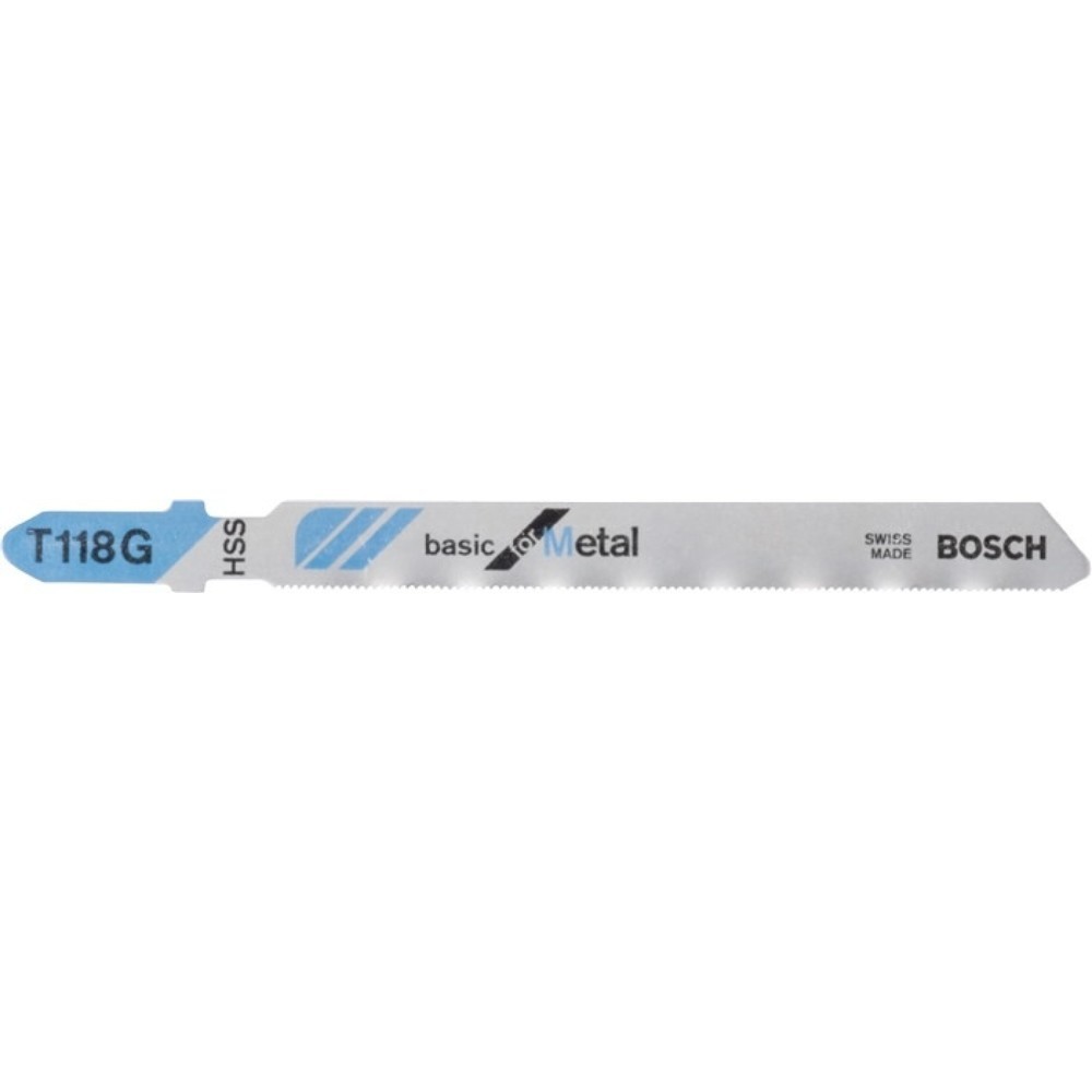 Produktabbildung: BOSCH Stichsägeblatt T 118 B Gesamt-L.92mm Zahnt.1,9 -2,3mm HSS 5 St./Karte
