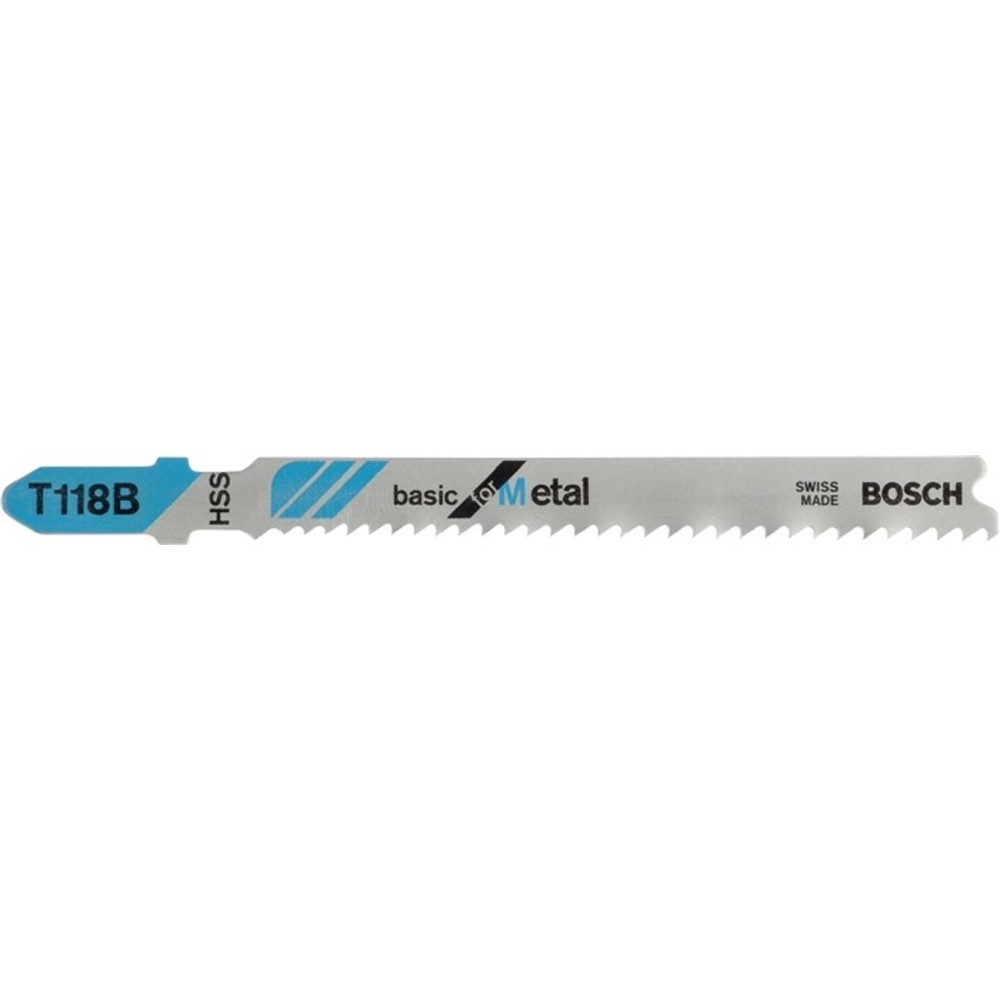 Produktabbildung Nr. 2: BOSCH Stichsägeblatt T 118 B Gesamt-L.92mm Zahnt.1,9 -2,3mm HSS 5 St./Karte