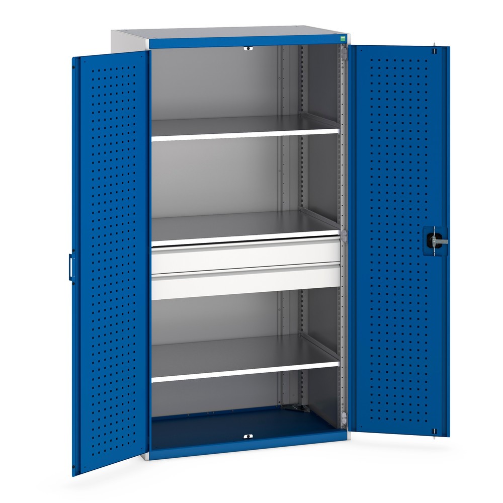 Immagine del prodotto: bott cubio Armadio ad ante battenti con 3 ripiani, 2 cassetti, HxLxP 2.000 x 1.050 x 650 mm, Blu genziana