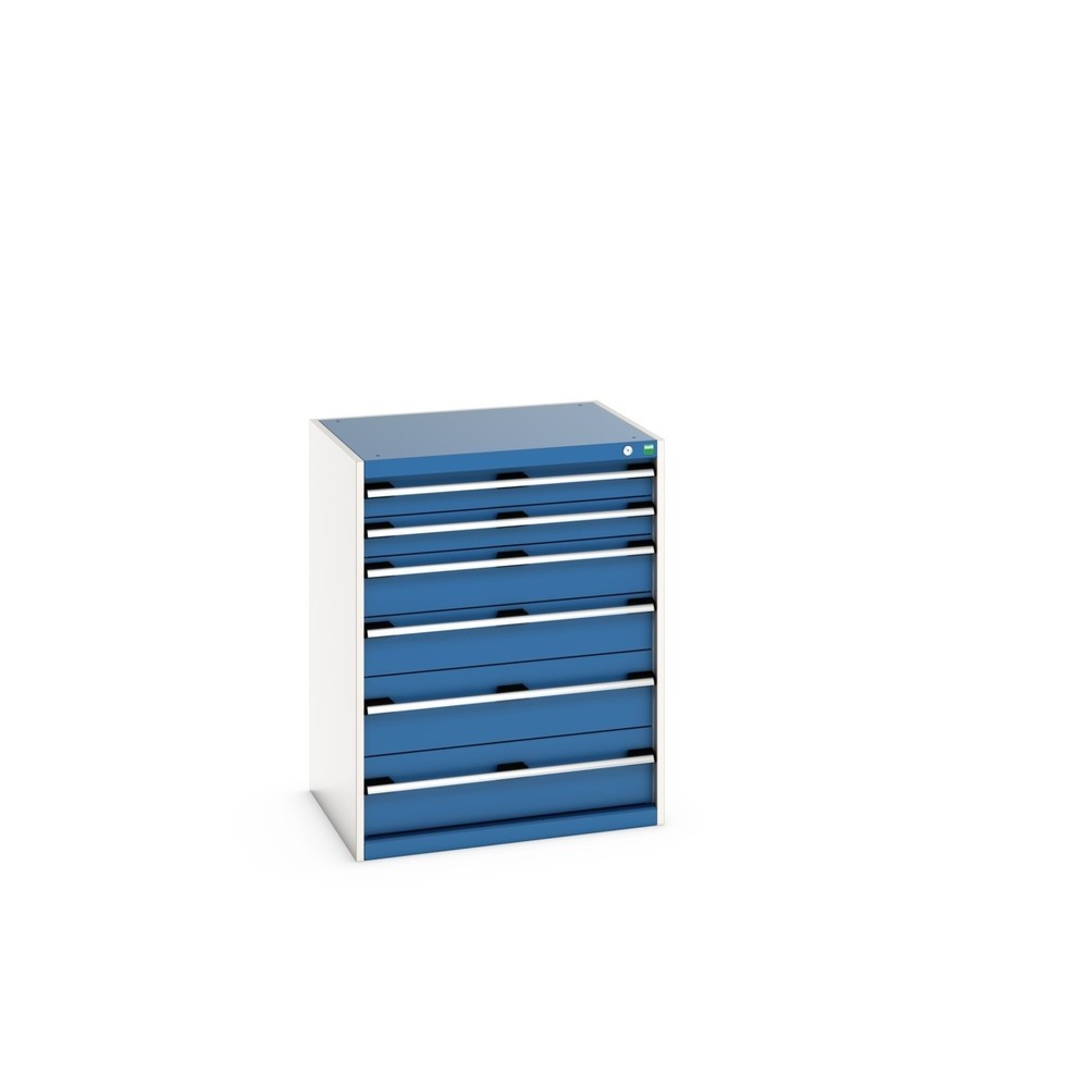 Product image: bott cubio drawer cabinet, drawers 2x100 + 2x150 x 2x200 mm, capacity 75 kg each, width 800 mm, gentian blue