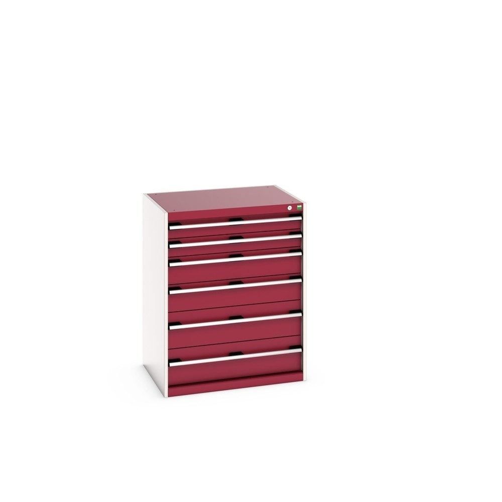Product image: bott cubio drawer cabinet, drawers 2 x 100 + 2 x 150 + 2 x 200 mm, capacity 200 kg each, width 800 mm, purple red