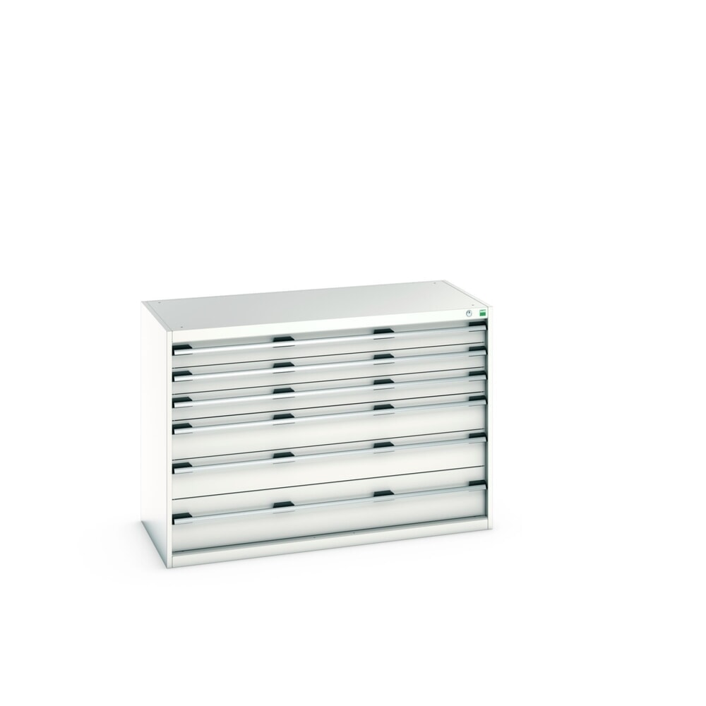 Product image: bott cubio drawer cabinet, drawers 3 x 100 + 2 x 150 x 1 x 200 mm, capacity 75 kg each, width 1300 mm, light grey