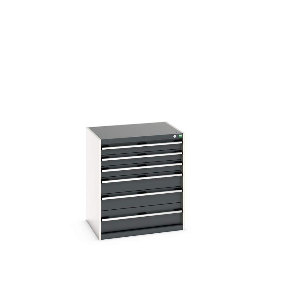 Produktabbildung: bott cubio Schubladenschrank, Schubladen 3x100 + 2x150 + 1x200 mm, TK je 200 kg, Breite 800 mm, anthrazitgrau