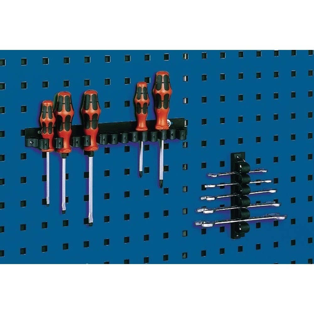Produktabbildung: bott Klemmhalter, Anzahl Aufnahmen 5, Breite 150 mm, 3St./Btl., passend für Lochplatten
