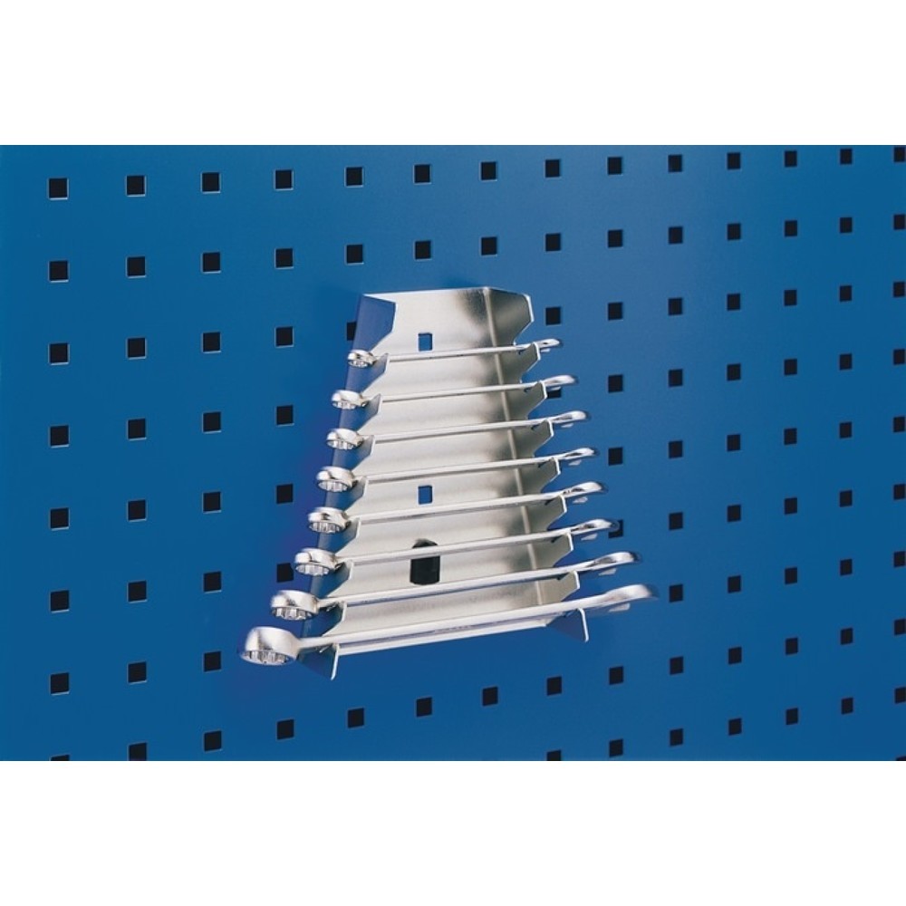 Produktabbildung: bott Schraubenschlüsselhalter, 8 Aufnahmen senkrecht für Lochplatten, H180xB70/145xT40mm