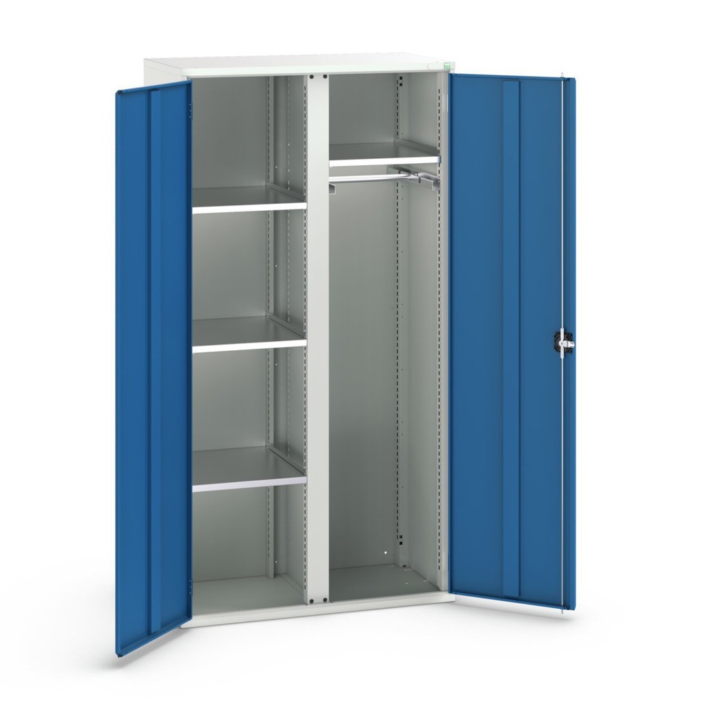 Illustration du produit: bott Armoire à portes battantes verso, avec 4 tablettes et 1 tringle à vêtements, lxPxH : 1 050 x 550 x 2 000 mm