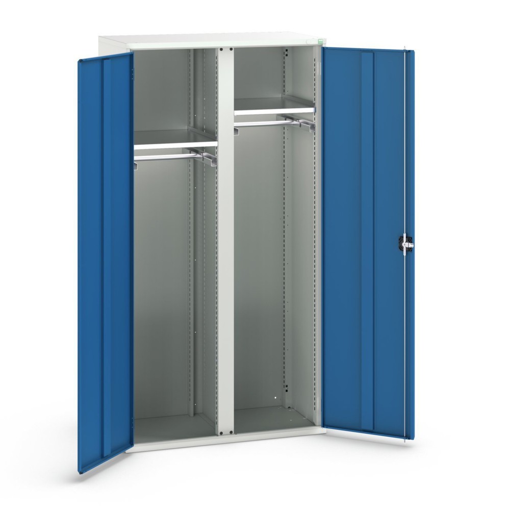 Illustration du produit: bott Armoire à portes battantes avec tiroirs verso, avec 2 tablettes et 2 tringles à vêtements, lxPxH : 1 050 x 550 x 2 000 mm