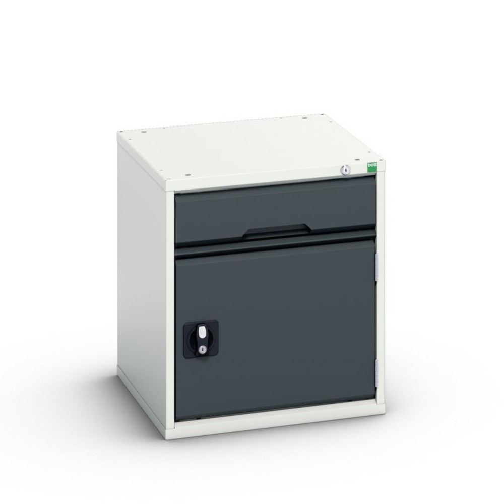 N° de l'image du produit 1 : bott Armoire à tiroirs verso avec porte battante, avec 1 tiroir et tablette, lxPxH : 525 x 550 x 600 mm