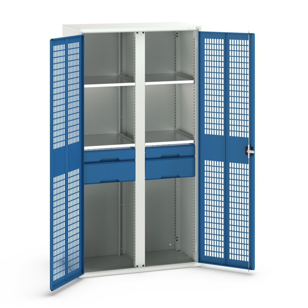 N° de l'image du produit 1 : bott verso Armoire-penderie avec ventilation, avec 4 tablettes et 4 tiroirs, lxPxH : 1 050 x 550 x 2 000 mm