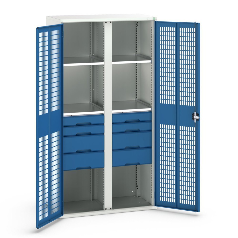 Illustration du produit: bott verso Armoire-penderie avec ventilation, avec 4 tablettes et 8 tiroirs, lxPxH : 1 050 x 550 x 2 000 mm