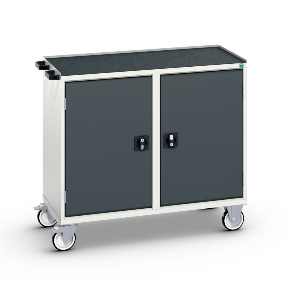 Product image no. 1: bott verso assembly trolley with 2 doors, shelves and raised edge, WxDxH: 1050 x 550 x 965 mm