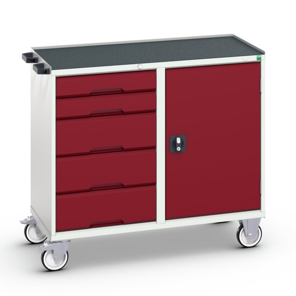 Product image no. 1: bott verso assembly trolley with 5 drawers, door and raised edge