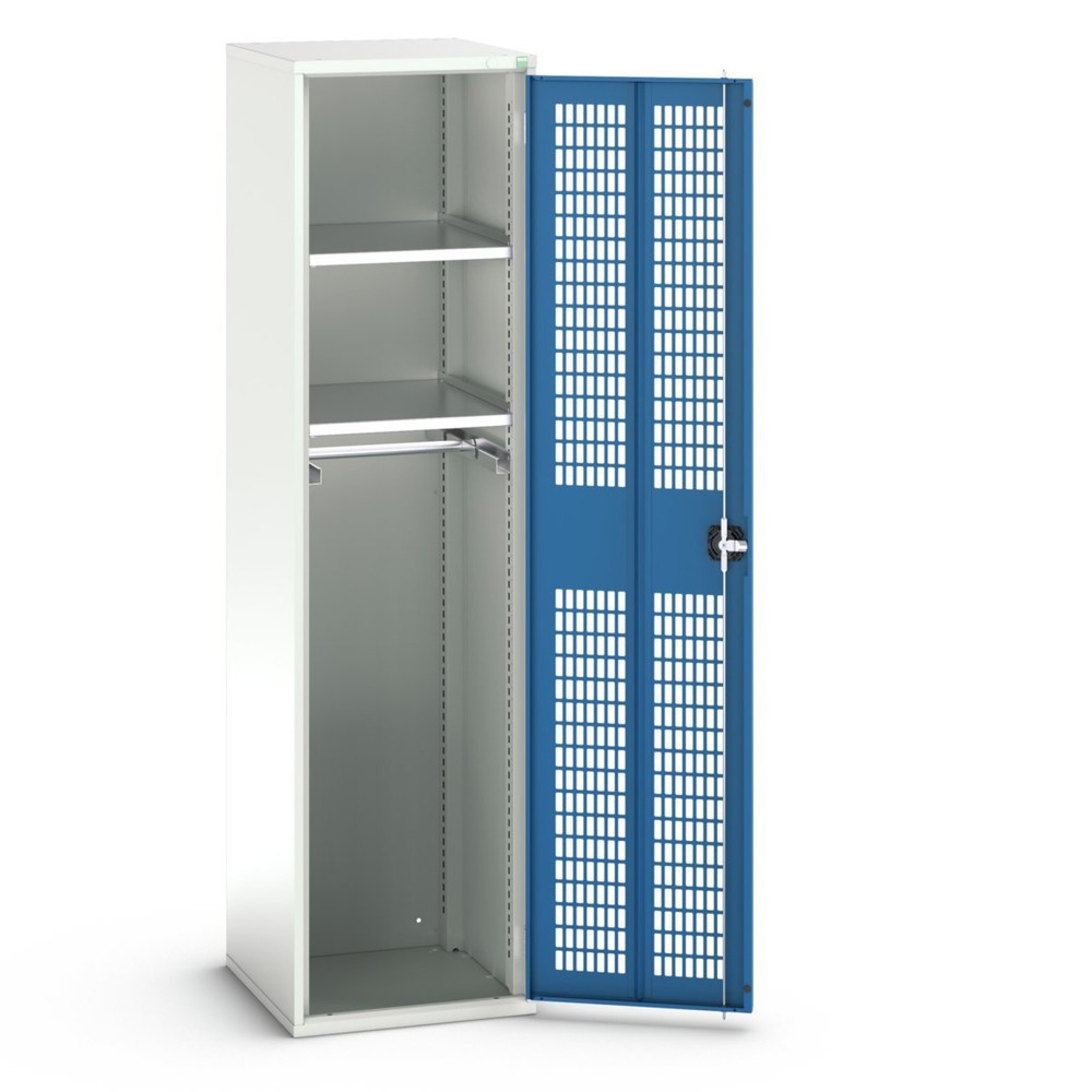 Product image: bott verso clothes locker with ventilation, with 2 shelves and 1 clothes rail, WxDxH: 525 x 550 x 2000 mm