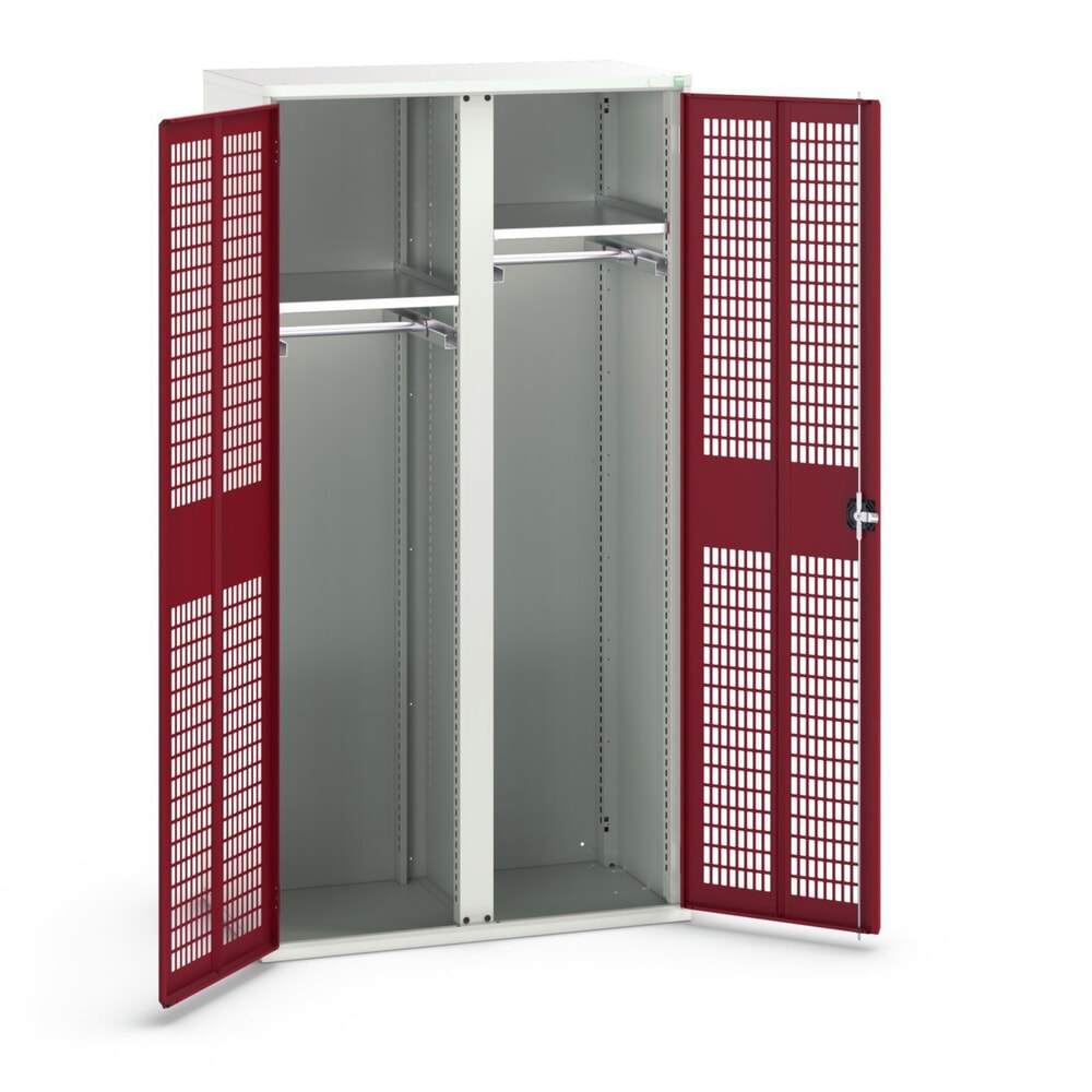 Product image no. 1: bott verso clothes locker with ventilation, with 2 shelves and partition, WxDxH: 1050 x 550 x 2000 mm