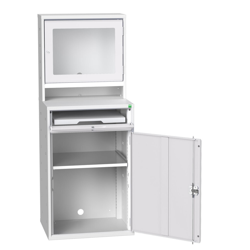 Product image no. 1: bott verso computer cabinet with screen compartment, wall cabinet, 1 shelf, 1 tray, WxDxH: 650 x 550 x 1650 mm