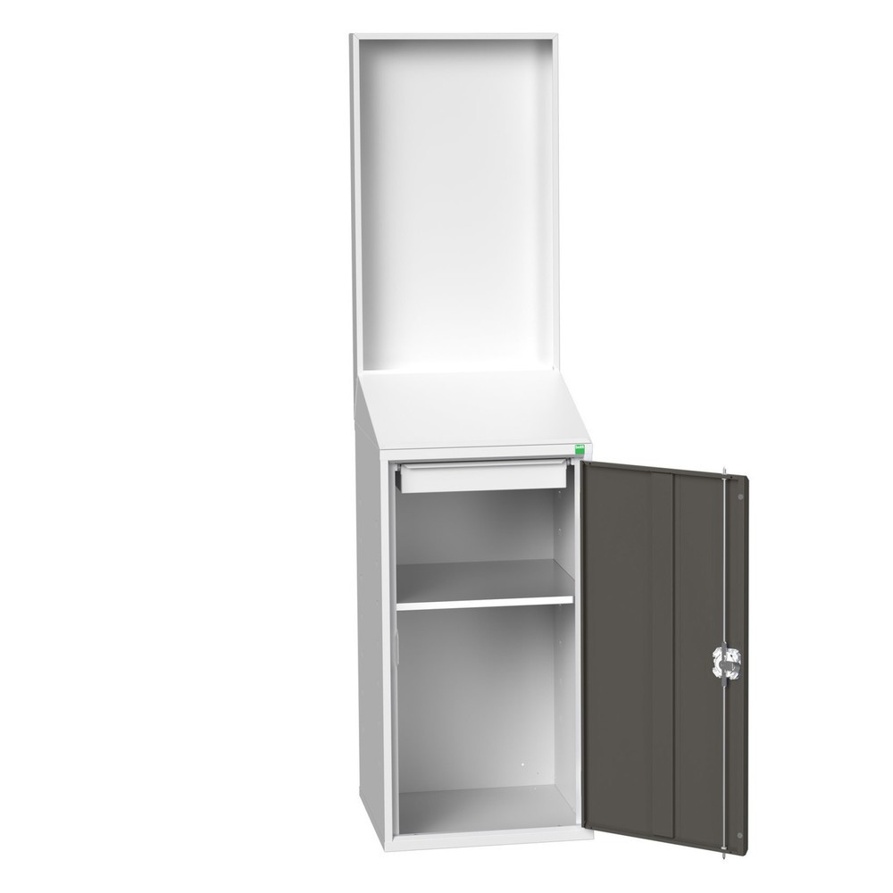 Product image no. 1: bott verso Economy desk with smooth rear panel, with 1 shelf, 1 drawer, WxDxH: 525 x 550 x 2000 mm