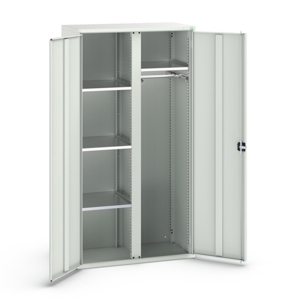Produktabbildung: bott verso Flügeltürschrank, mit 4 Fachböden und 1 Kleiderstange, BxTxH: 1050 x550 x 2000 mm