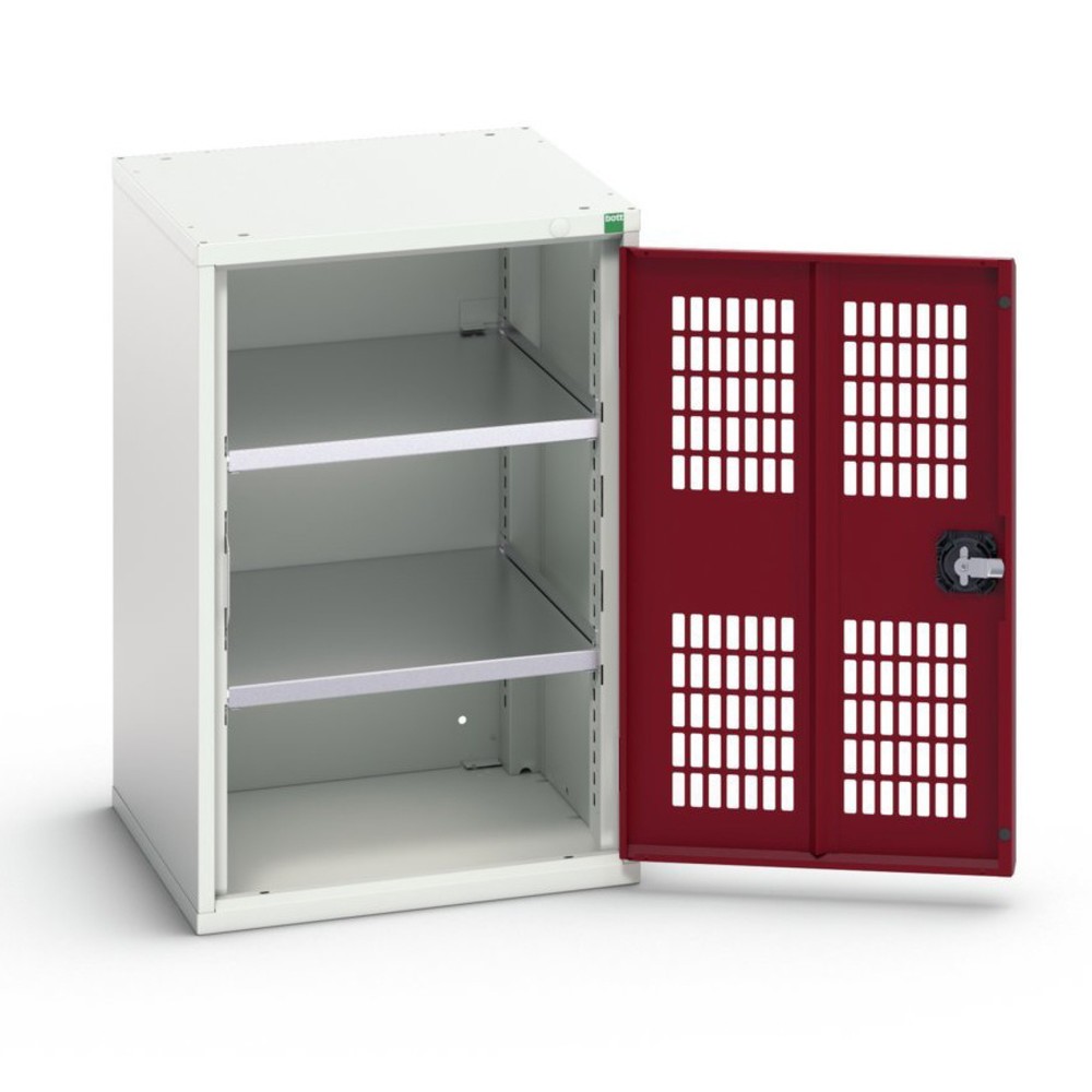 bott verso Flügeltürschrank mit Belüftung, mit 2 Fachböden, BxTxH: 525 x 550 x 800 mm Produktabbildung: bott verso Flügeltürschrank mit Belüftung, mit 2 Fachböden, BxTxH: 525 x 550 x 800 mm