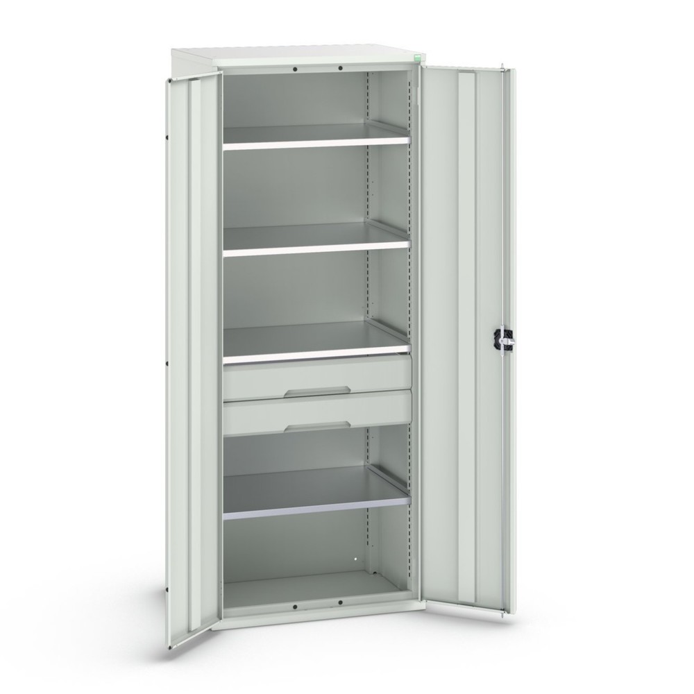 Produktabbildung Nr. 1: bott verso Flügeltürschrank mit Schubladen, mit 4 Fachböden und 2 Schubladen, BxTxH: 800 x 550 x 2000 mm