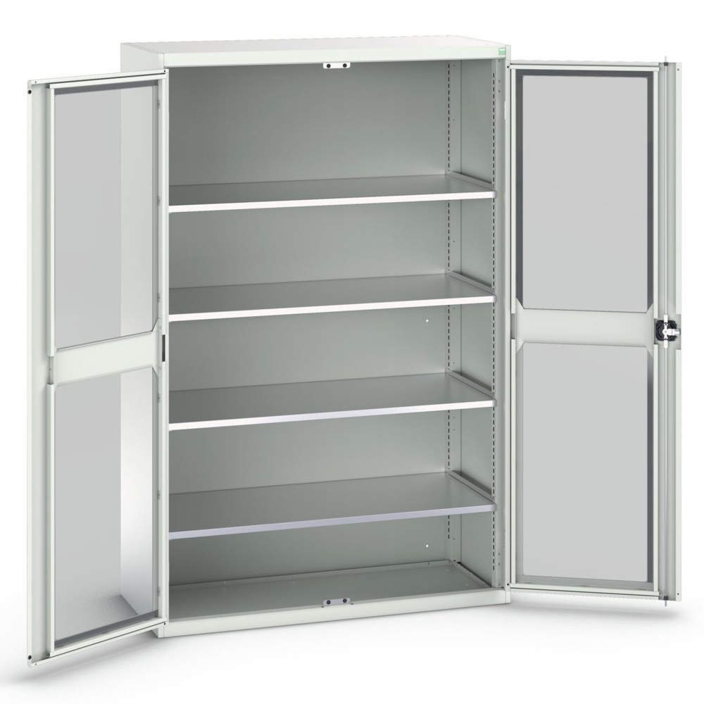 Produktabbildung Nr. 1: bott verso Flügeltürschrank mit Sichtfenster, mit 4 Fachböden, BxTxH: 1300 x 550 x 2000 mm