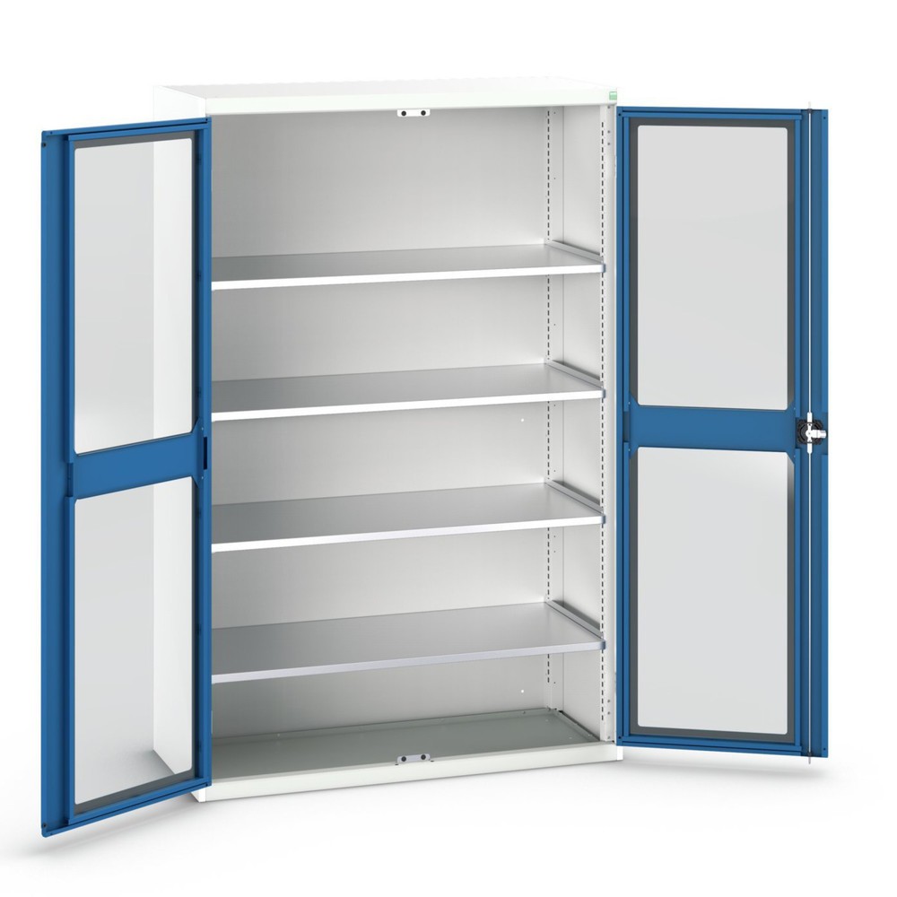 Produktabbildung Nr. 1: bott verso Flügeltürschrank mit Sichtfenster, mit 4 Fachböden, BxTxH: 1300 x 550 x 2000 mm