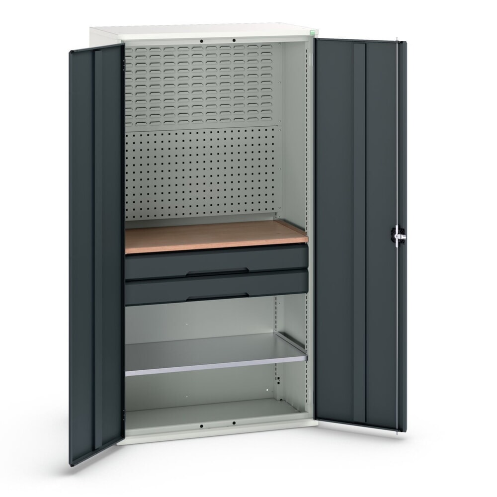 Product image no. 1: bott verso hinged door cabinet with 2 drawers, with 2 shelves and rear panel, WxDxH: 1050 x 550 x 2000 mm