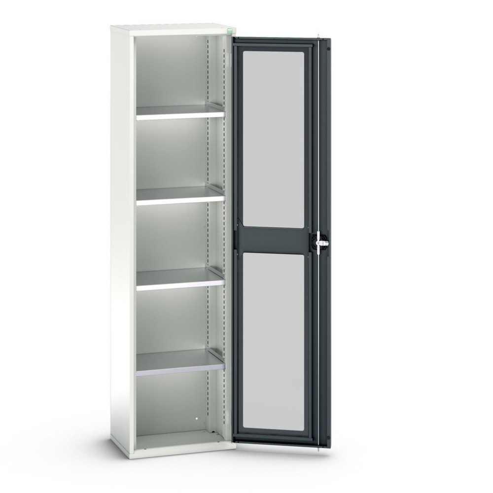 Product image no. 1: bott verso hinged door cabinet with see-through panel, with 4 shelves, WxDxH: 525 x 350 x 2000 mm
