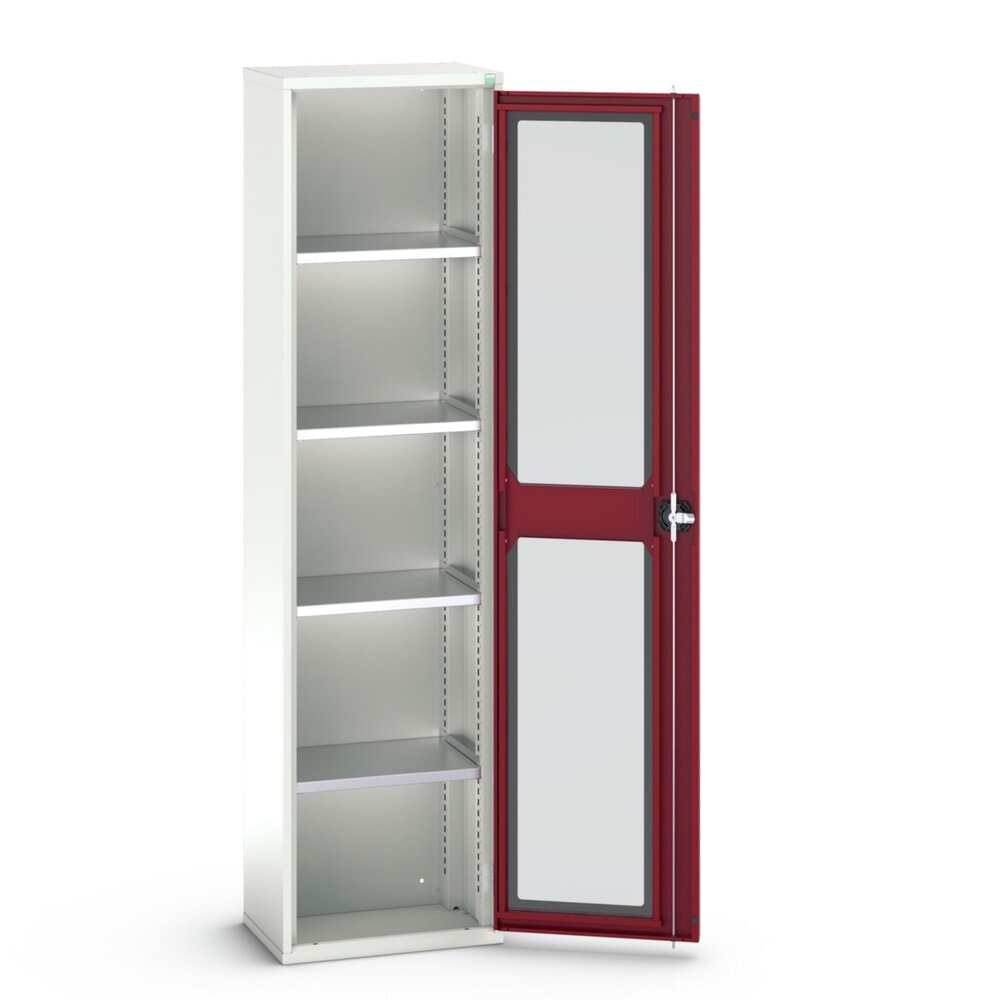 Product image no. 1: bott verso hinged door cabinet with see-through panel, with 4 shelves, WxDxH: 525 x 350 x 2000 mm