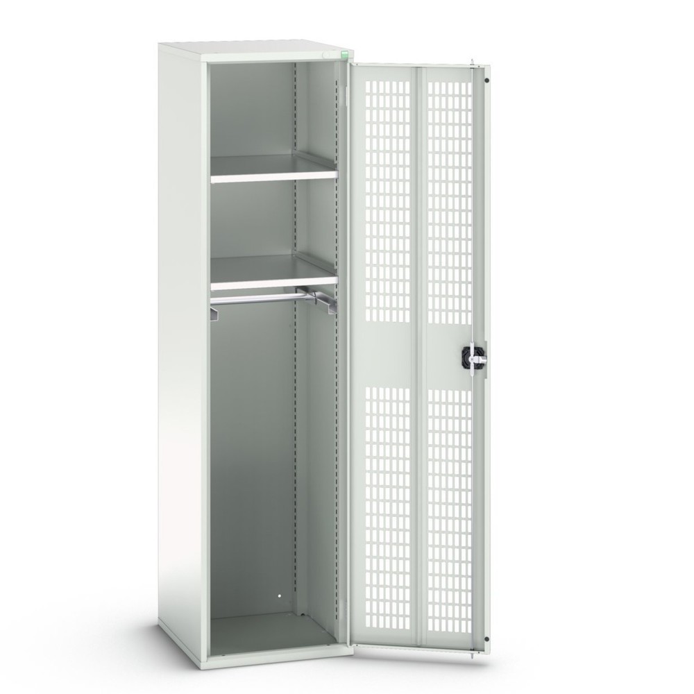 Produktabbildung: bott verso Kleiderspind mit Belüftung, mit 2 Fachböden und 1 Kleiderstange, BxTxH: 525 x 550 x 2000 mm