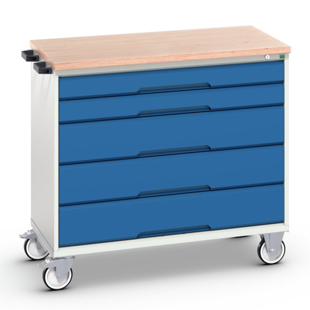 Product image no. 1: bott verso mobile drawer cabinet with 5 drawers and multiplex top, WxDxH: 1050 x 600 x 980 mm