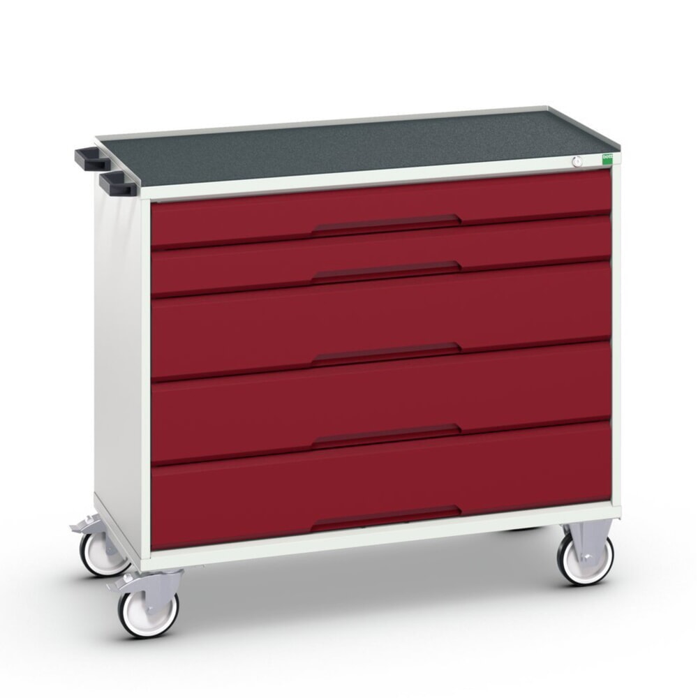 Product image no. 1: bott verso mobile drawer cabinet with 5 drawers and raised edge