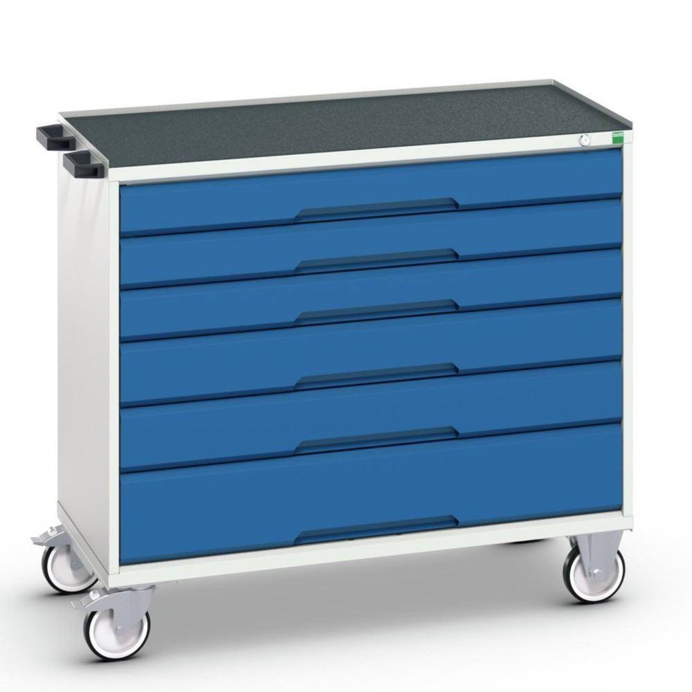 Product image no. 1: bott verso mobile drawer cabinet with 6 drawers and raised edge, WxDxH: 1050 x 550 x 965 mm
