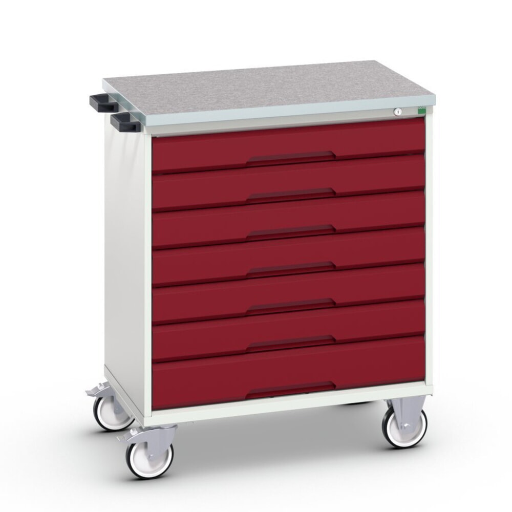 Product image no. 1: bott verso mobile drawer cabinet with 7 drawers and linoleum top