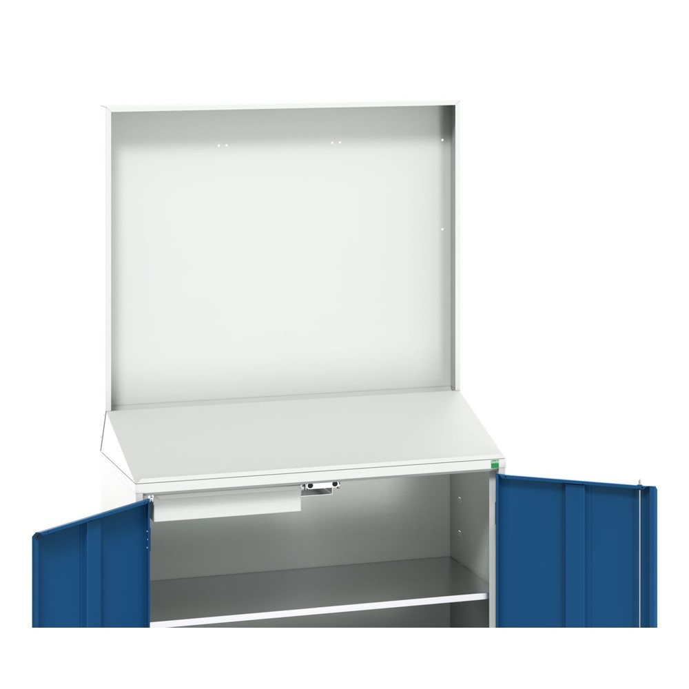 Immagine del prodotto: bott verso Scrittoio Economy con parete posteriore liscia, con 2 ripiani e 1 cassetto, LxPxA: 1050 x 550 x 2000 mm